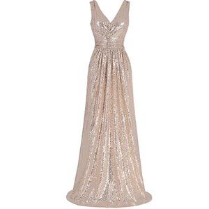 Rose Gold Sequin dress - bridesmaid, prom, formal
